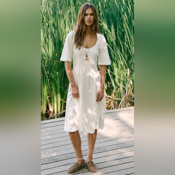 Free People Hanalee Midi Dress In Clean Ivory - Picture 2 of 5